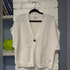 J.Jill White Button-Front Knit‎ Cardigan